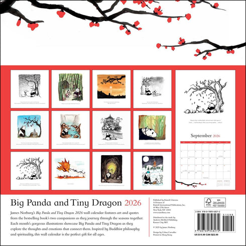 BIG PANDA AND TINY DRAGON 2026 WALL CALENDAR